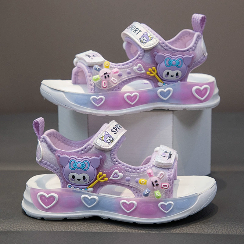 Сандалии для девочек на мягкой подошве Детская обувь принцессы летом новый сетка красная пляжная обувь обувь милая мягкая подошва повседневная обувь для девочек