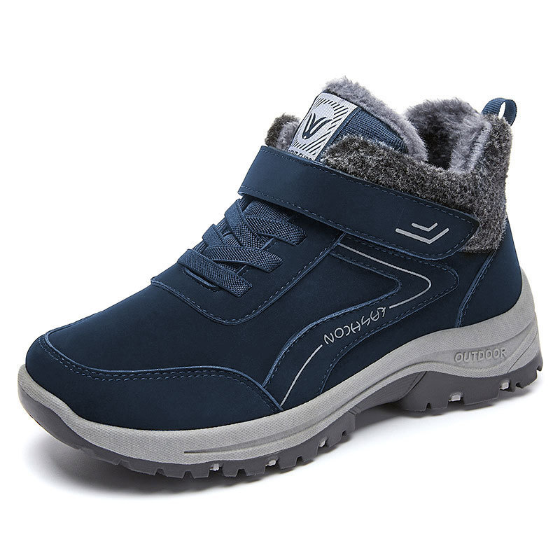 Botas de nieve para mujer 2024 zapatos de algodón transfronterizo de invierno nuevas botas de algodón engrosadas con forro polar zapatos para caminar cálidos de entrega de una pieza