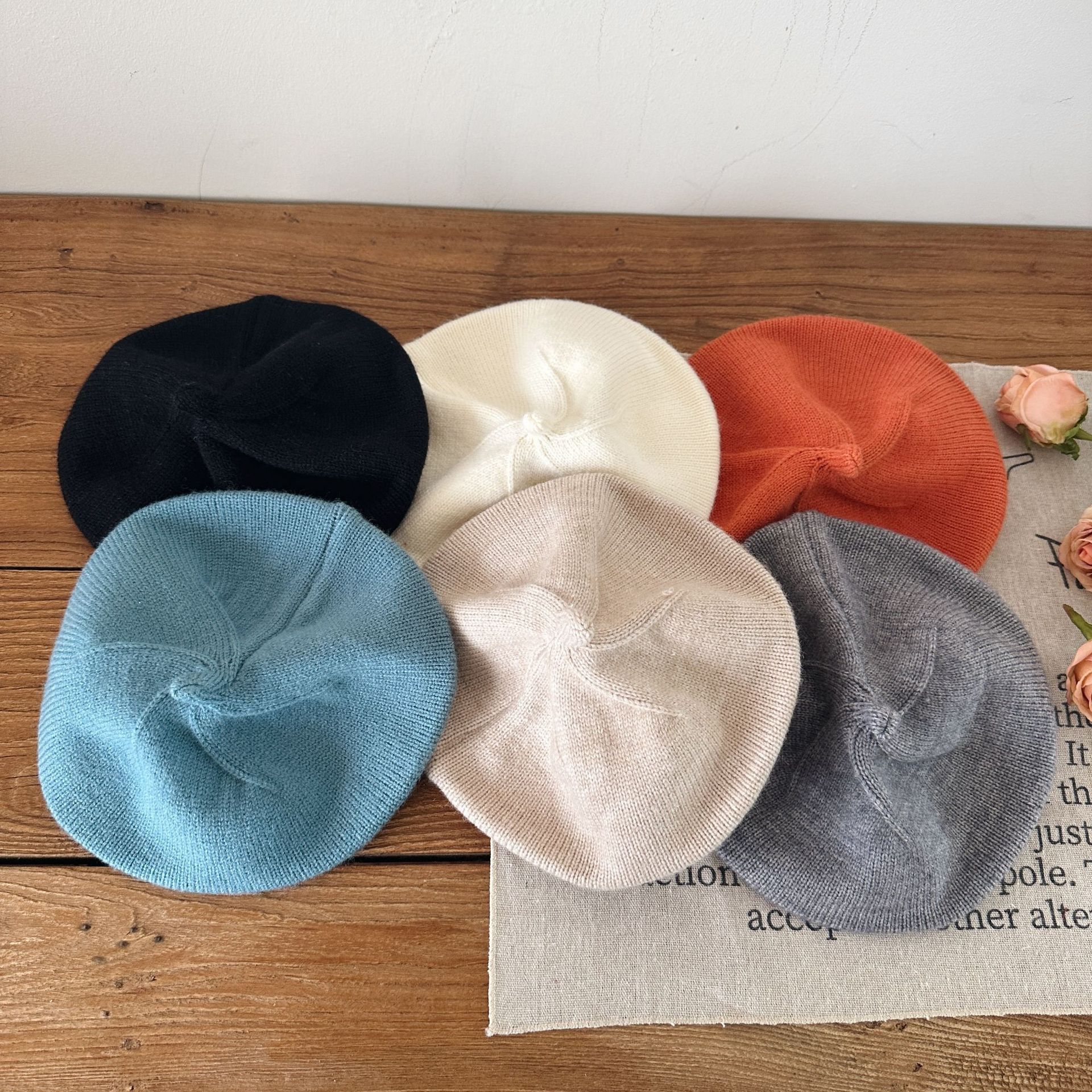 Boina de punto para niños otoño nuevos niños y niñas primavera y otoño sombrero de pintor bebé niña sombrero accesorios de ropa