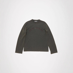 そのまま開発〜古い革の錆びたロゴラウンドネックカジュアルルーズハイストリート長袖Tシャツ男性と女性用