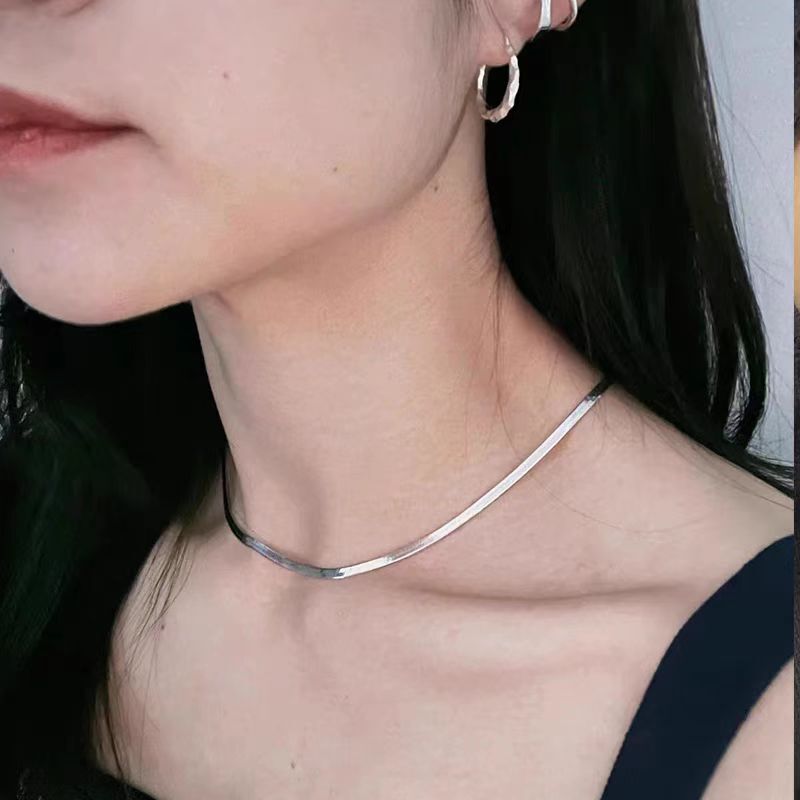 S925 スターリングシルバーリボンウォータードロップジルコンネックレス女性のニッチデザインハイエンド韓国インライト高級鎖骨チェーン|undefined