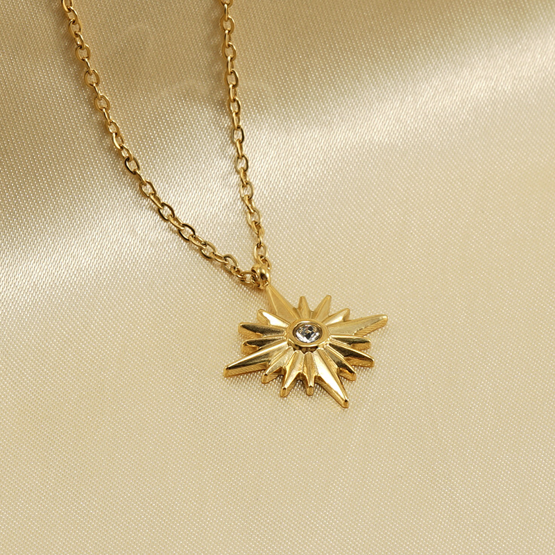 1 Piece Quantity Daily Occasion Fashion Solid Color Titanium Steel Plating Inlay Zircon Pendant Necklace 1 Piece