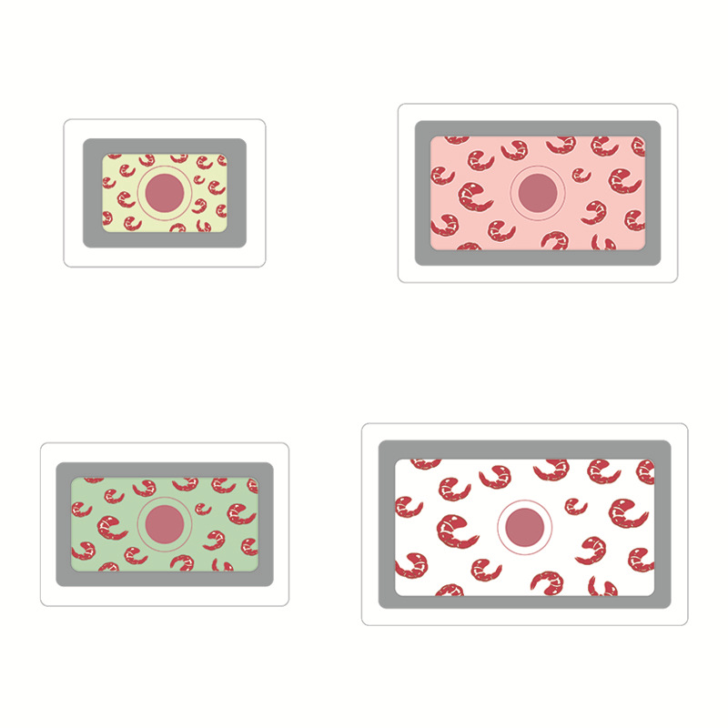 方形饭盒红色四件(虾)