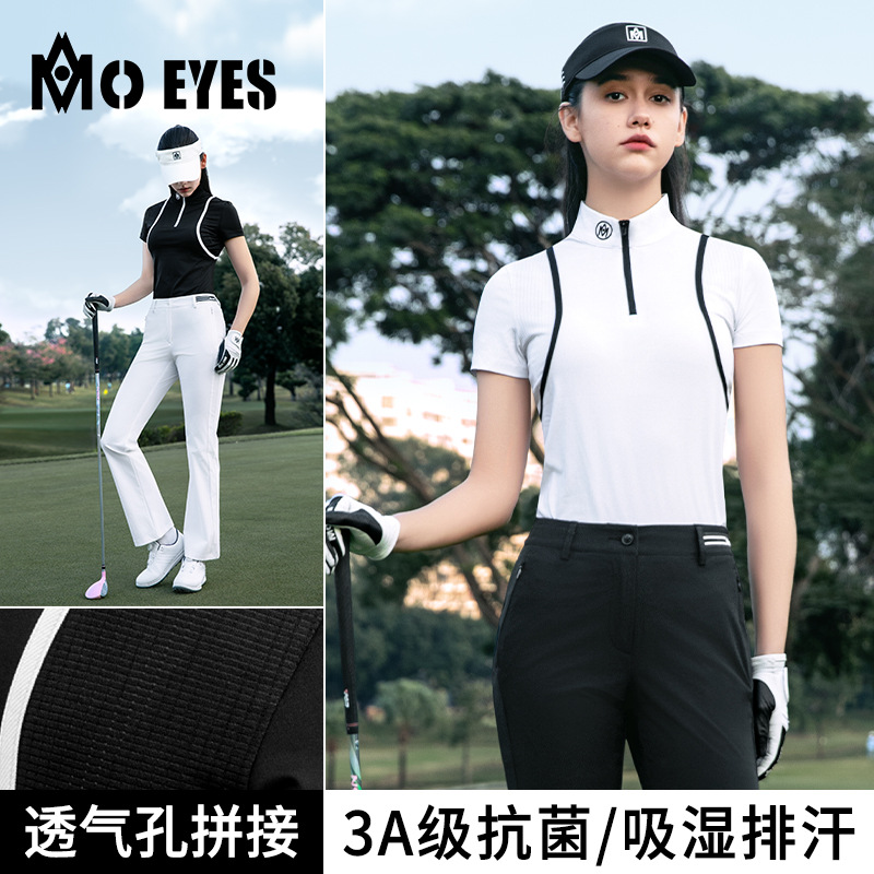 Áo thun nữ cổ tròn tay ngắn golf tennis thể thao UPF50 hút ẩm — Áo trắng [lưới thoáng khí/diệt khuẩn cấp 3A/hút ẩm/UPF50] M25YF039, Áo đen [lưới thoáng khí/chống vi khuẩn cấp 3A/hút ẩm/UPF50] M25YF039
