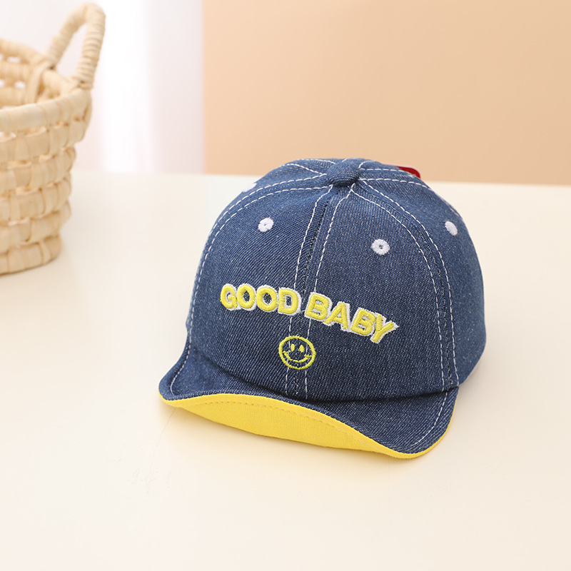 Good Baby Embroidered Smiley Soft-brimmed Children's Sunshade Baseball Cap display picture 4