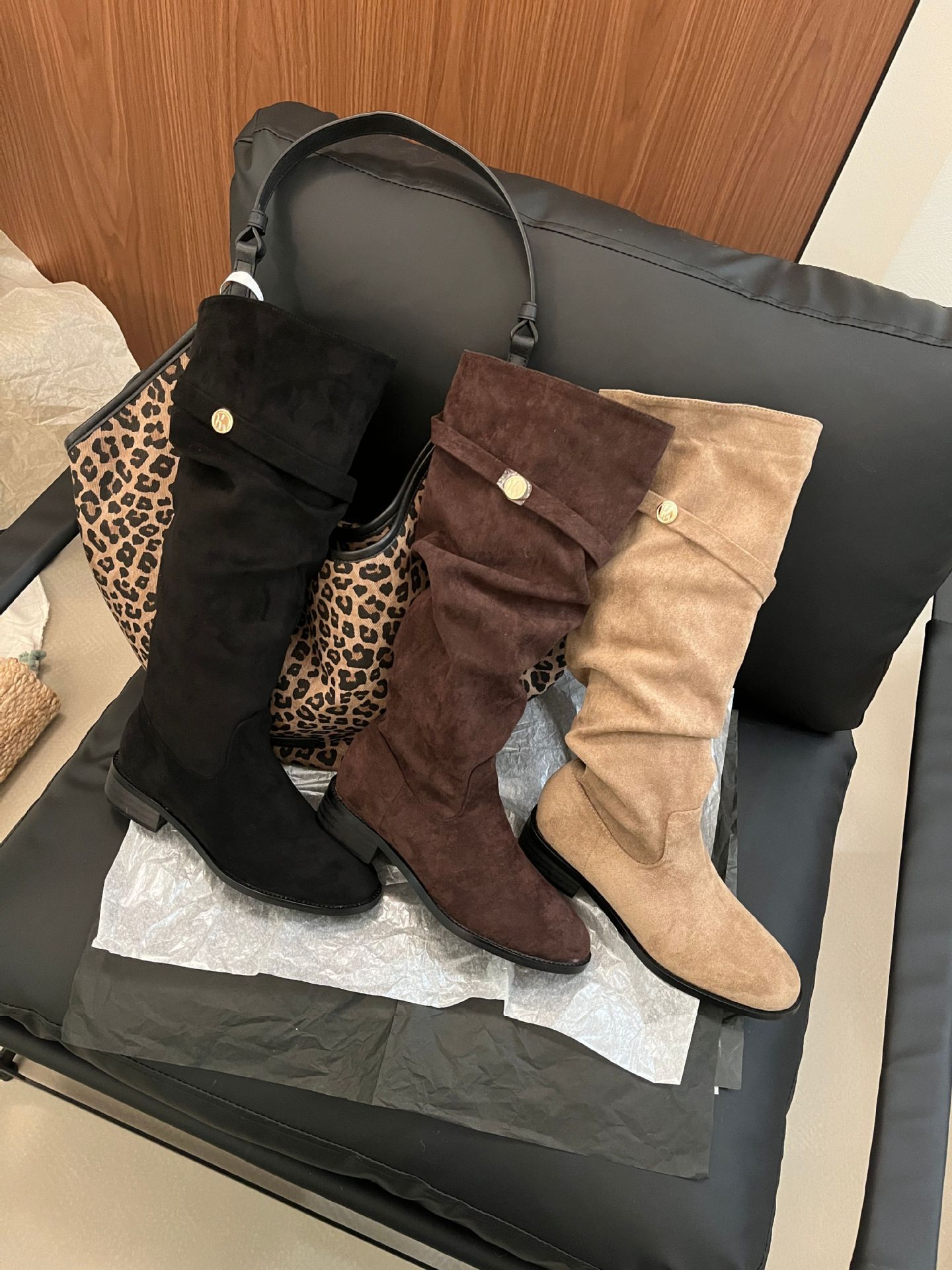 ShoeVault 2024 Chunky Heel Retro Fleece-Lined Coffee Color Riding French Style Slim Bare Autumn Winter Women's Over-the-Knee Boots_voghion.com