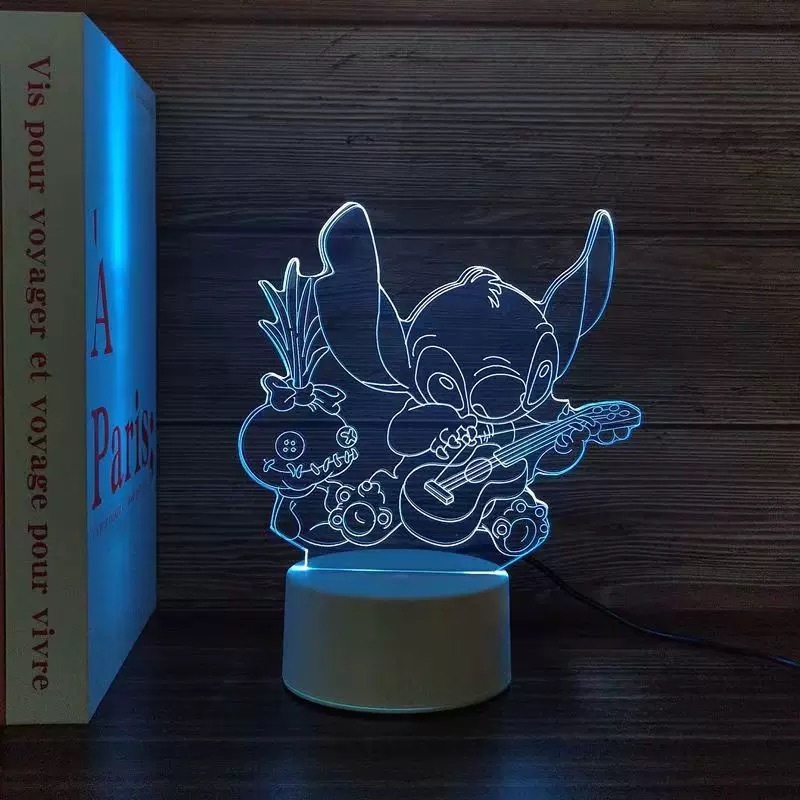 クリエイティブ 3D ナイトライト アクリル照明 スティッチ 漫画周辺機器 小さなギフト 雰囲気ライト 寝室 ベッドサイド USB|undefined