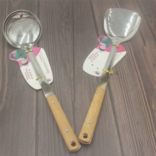 无磁不锈钢锅铲汤勺防烫木柄炒菜铲子厨具套装厨房家用炒勺批发