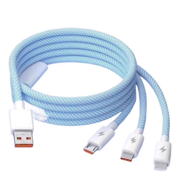 Nuevo cable de datos de carga rápida de Macaroon One-Roll - Three para Apple Android Huawei 3 - en - 1 cable de carga rápida de teléfonos móviles