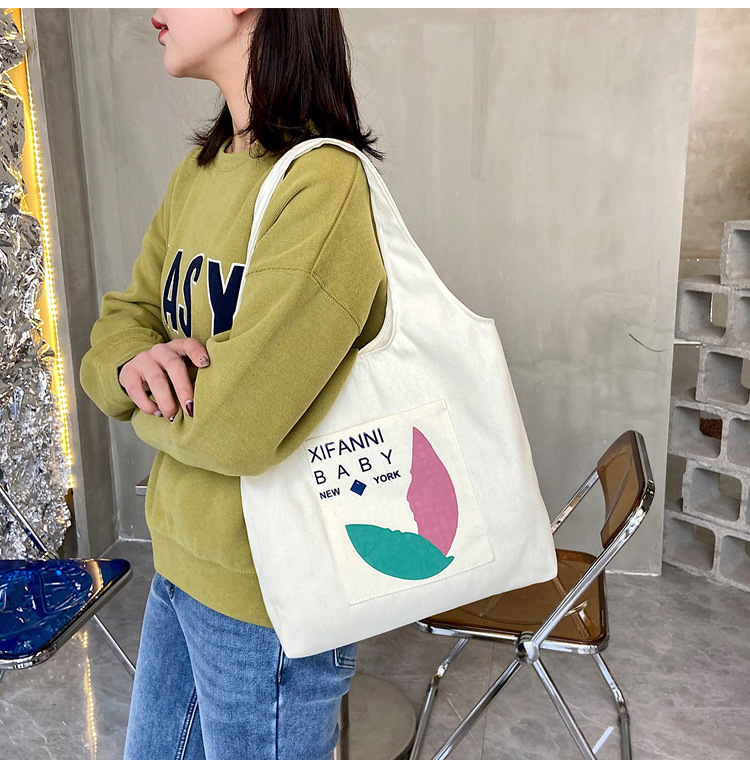 Wholesale vest canvas bags, large capacity o creative large capacity shopping bags, hand-held canvas tote bags undefined