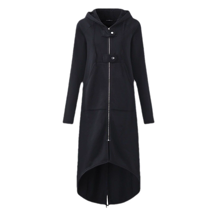 Новое желание флис толстовка с капюшоном куртка молния длинное пальто