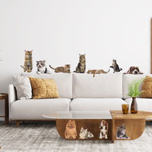PH-QT1055创意猫狗pvc贴纸沙发背景墙面布置装饰贴画可爱卡通墙贴