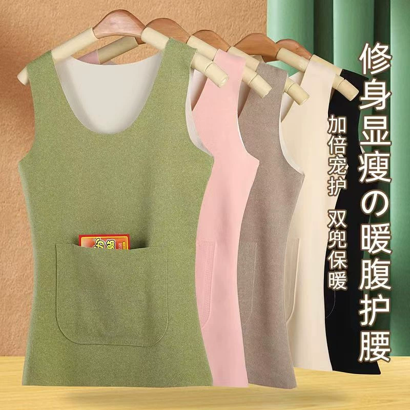 Термовест De Rong с двойными карманами для защиты талии, облегающий внутренний слой для женщин больших размеров, для осени и зимы, можно носить как верхнюю одежду.