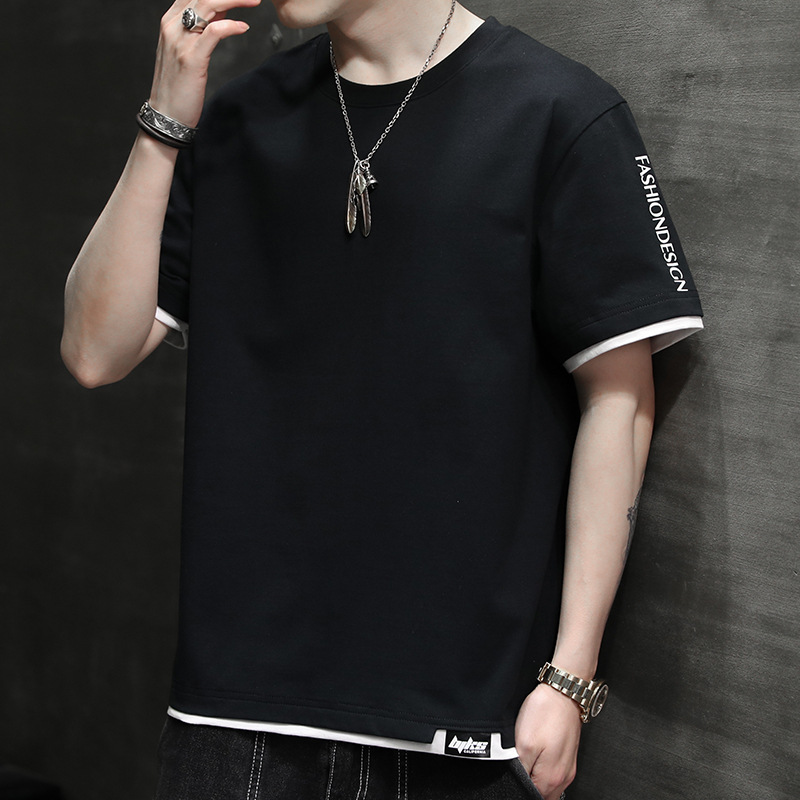 M - 8XL gran algodón hombre de manga corta camiseta de moda de verano deportiva casual de media manga camiseta de comercio exterior