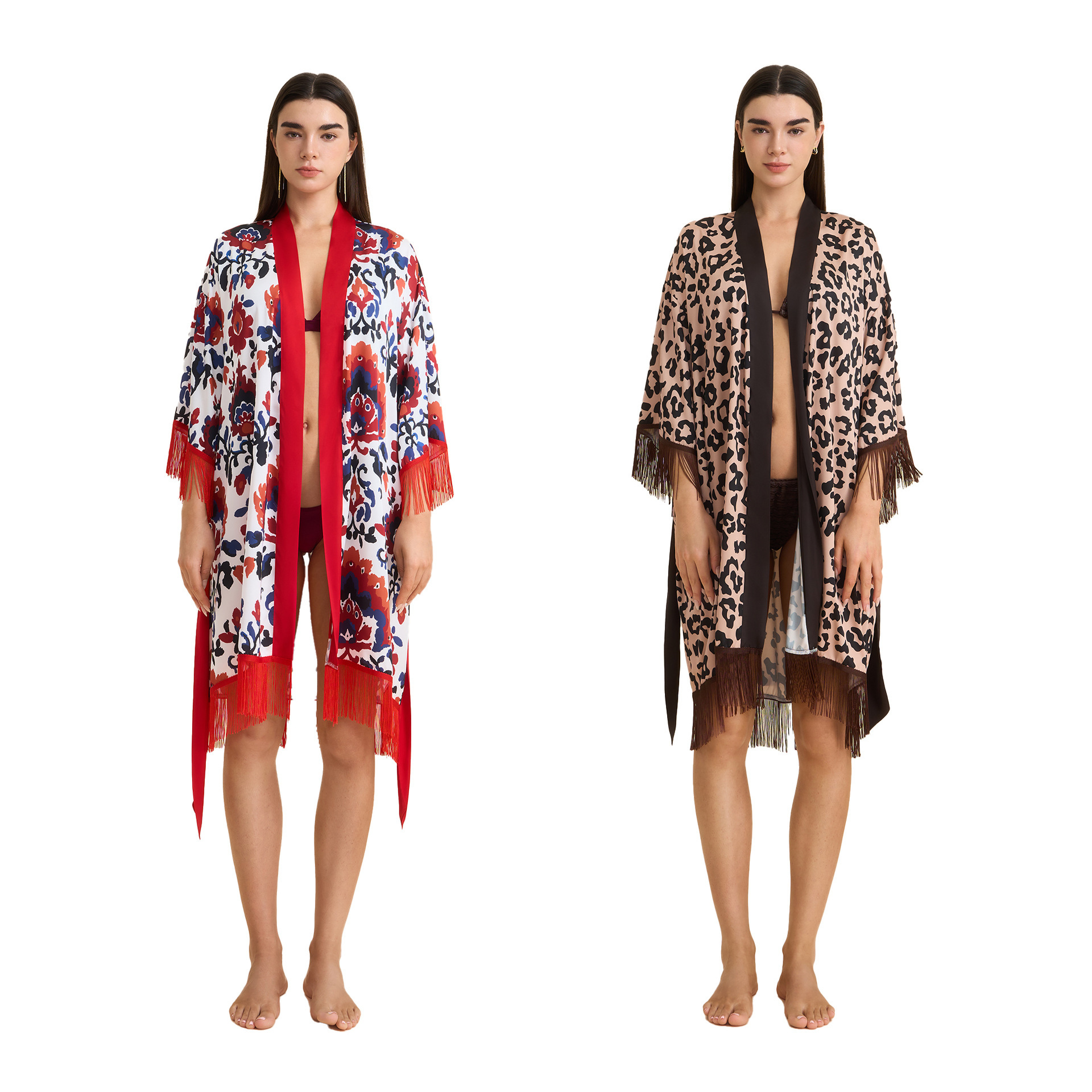 Europa y los Estados Unidos de verano nuevo satén de chiffón impresión de bordillos vestido corto suelto y cómodo vestido de dormir WP3956