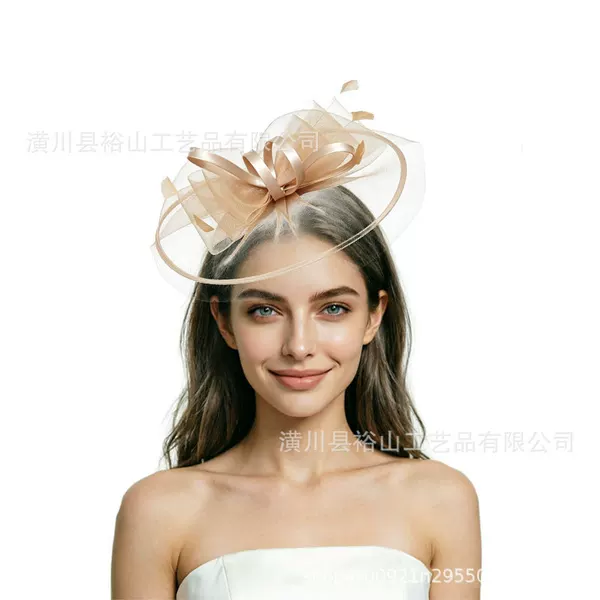 New European and American Amazon bridal hair accessories, headbands, cross-border best-selling feather and mesh headwear, wholesale