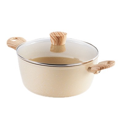 Juego de ollas de piedra médica para el hogar transfronterizo, sartén antiadherente, sartén, sartén, olla de sopa de leche, olla de regalo de cuatro piezas de tres piezas