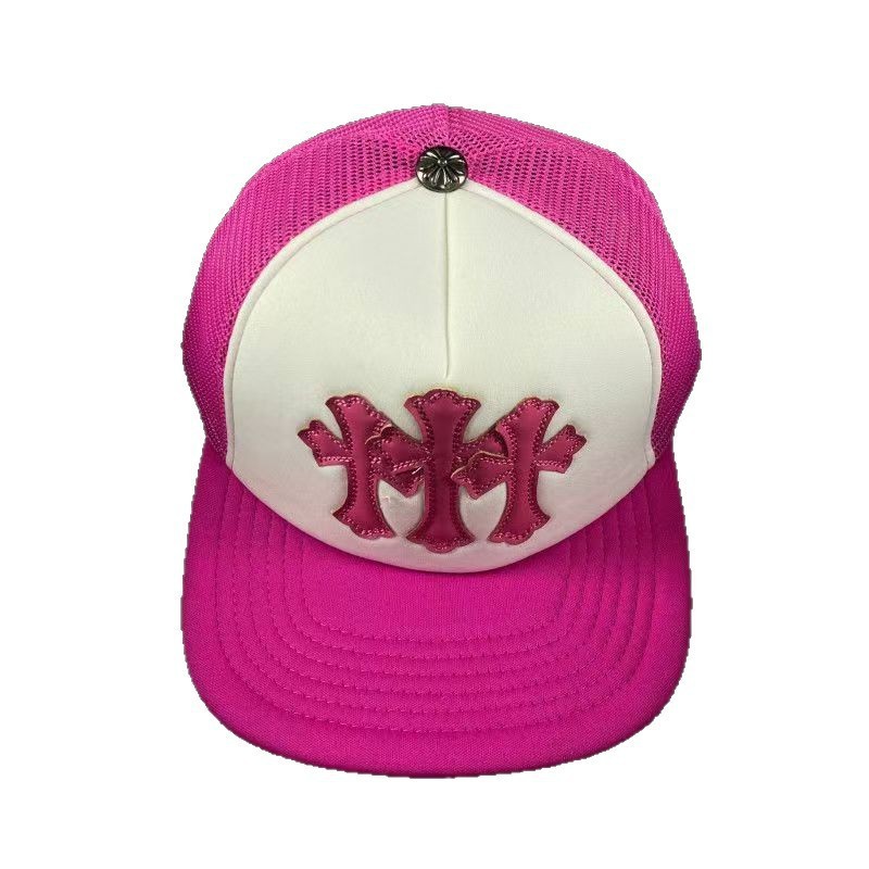 Sombrero para el sol CH Cro de verano para parejas nuevas de moda americana, sombrero de hip-hop de ala plana bordado a la moda ~ sombrero de malla de béisbol