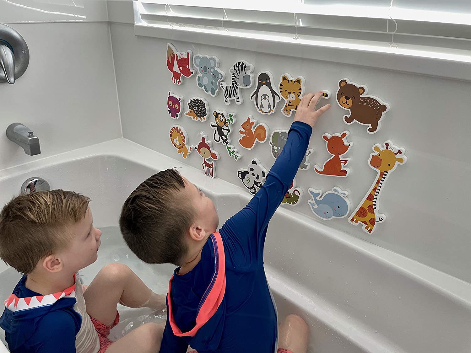 Amazon Animal Bath Toys Fun Foam Animals with Storage Bag-阿里巴巴