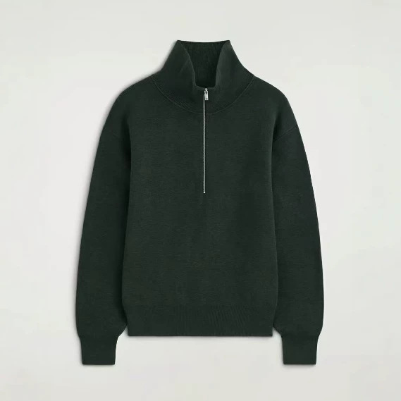 BM&MD&ZA early autumn new women's stand-up collar half-zip pullover sweater, loose and casual style knitwear BM&MD&ZA early autumn new women's stand-up collar half-zip pullover sweater, loose and casual style knitwear