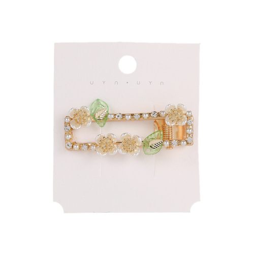 Small fresh pearls, imitation shell flowers, Korean simple hair accessories, hairpins, leaf duckbill clips, side clips, bangs clips, jewelry