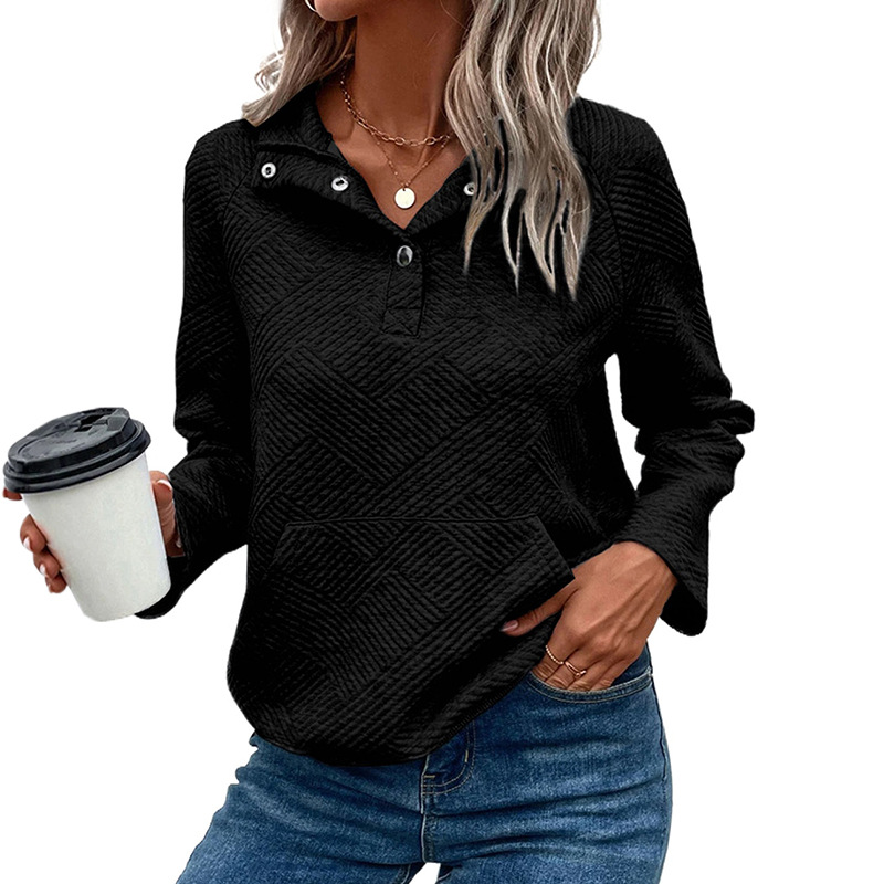 Shiying europeo y americano transfronterizo suéter de las mujeres 2023 otoño nuevo color sólido media cremallera suéter de manga larga suelta superior