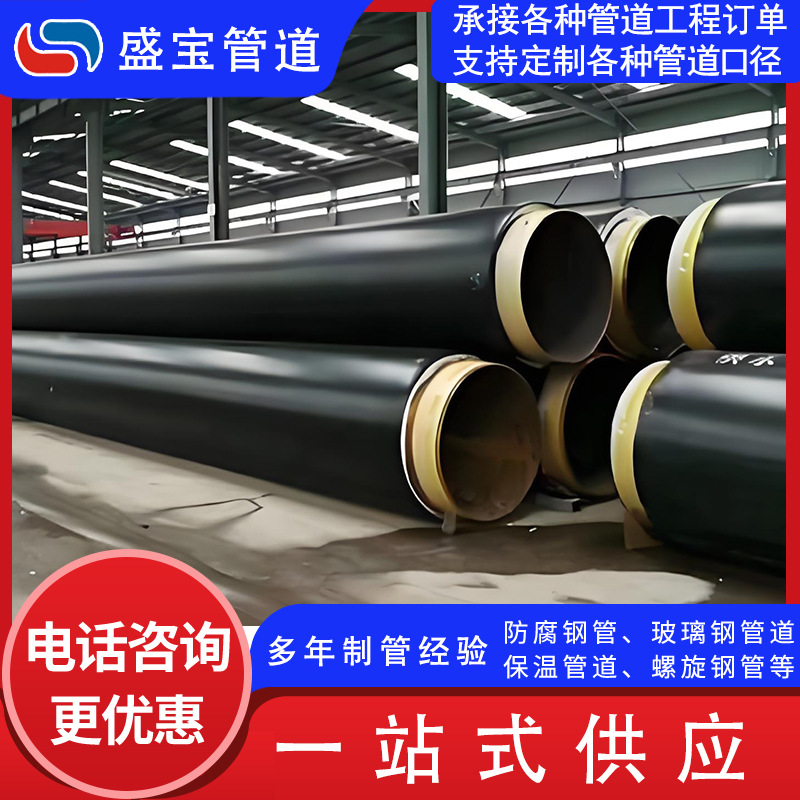 聚氨酯保温钢管 直埋保温钢管 高密度聚乙烯预制直埋保温钢管