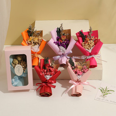 Car air freshener small bouquet gift decoration mini flower arrangement everlasting flower Valentine's Day dried flower gift wholesale