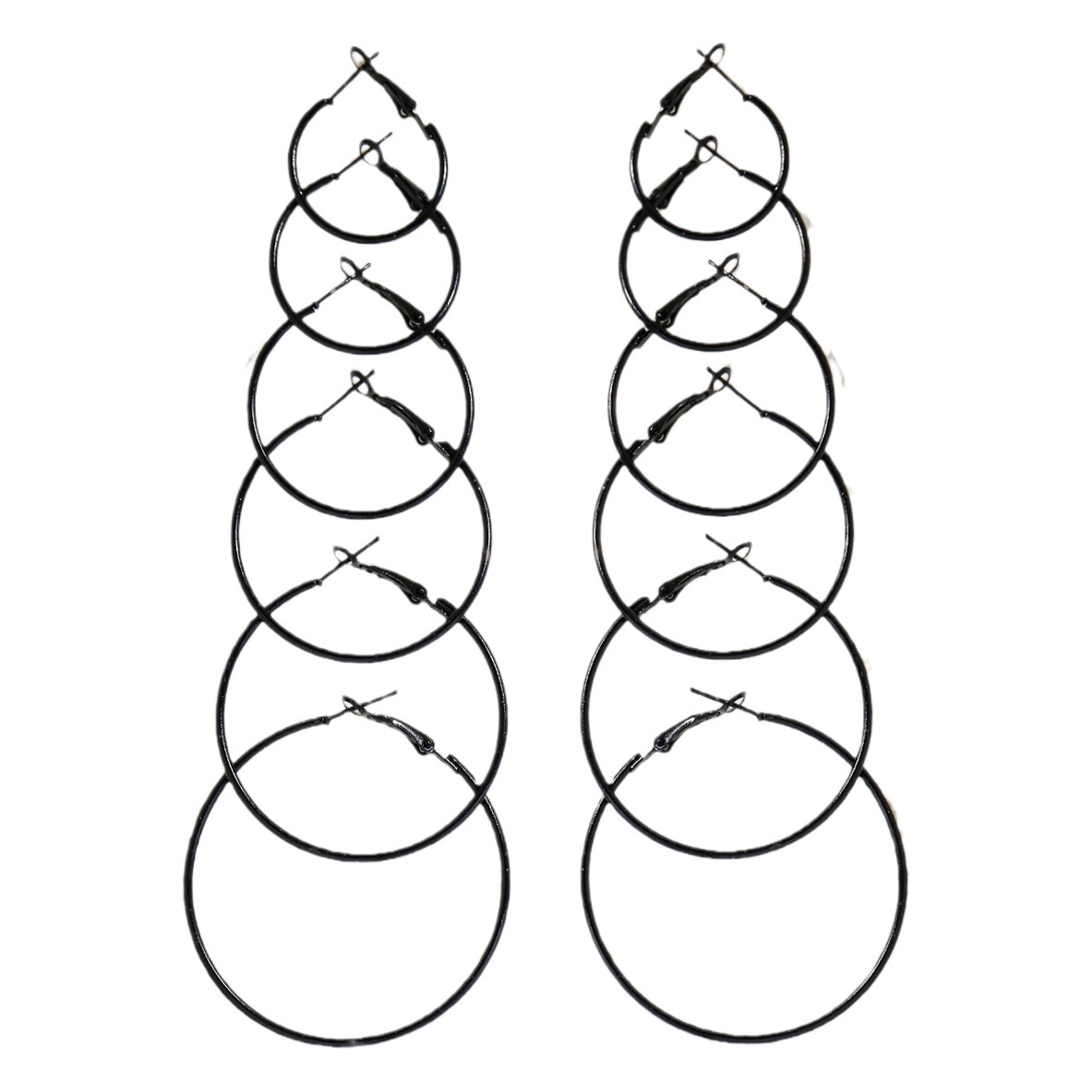 Moda europea y americana venta caliente transfronteriza nuevos productos pendientes de temperamento mujeres pintura en aerosol exagerada círculo de color 6 pares 1 juego