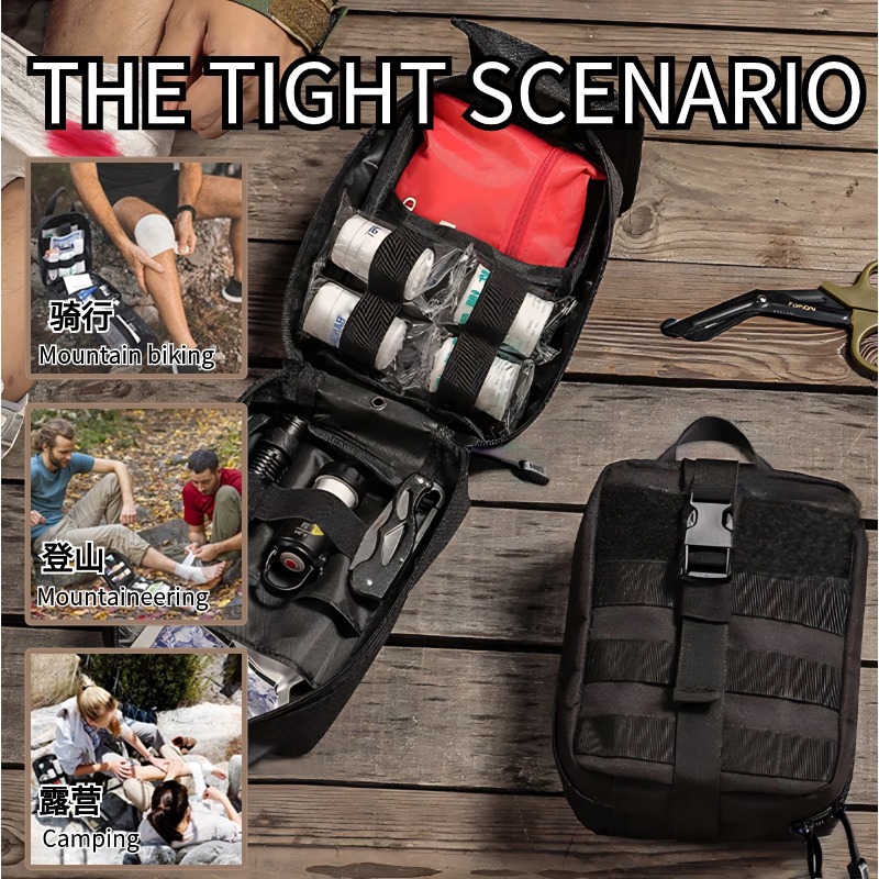 Accesorios de ciclismo táctico de carretera de primeros auxilios bolsa de cintura vendaje de almacenamiento paquete médico camuflaje militar bolsa táctica en stock al aire libre