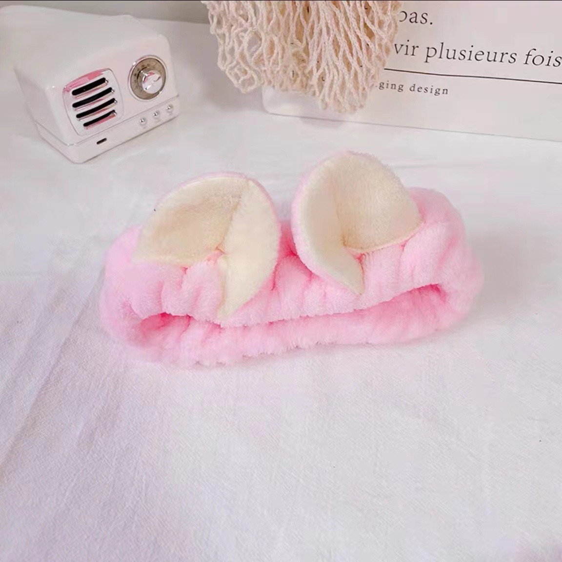 Caricatura verde rana correa de cabello mujer nuevo lindo gran ojo correa de cabello lavar la cara correa de cabello máscara de Navidad tocado