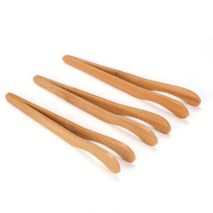 Bamboo Tea Clip Tea Set Accessories Tea Ceremony Six Gentlemen Tweezers Tea Cup Clip Curved Clip 6-piece Set Bucket Ornaments Tablecloth Wholesale