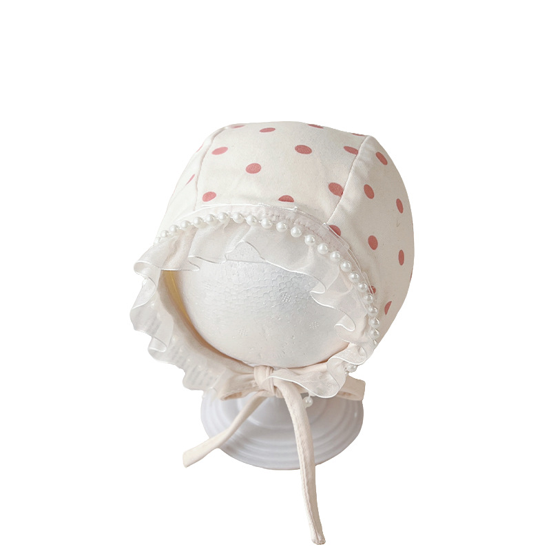 Sombrero de bebé de primavera y otoño princesa delgada gorro de oído de aire extranjero bebé primavera y verano encaje sombrero de corte pequeño mes sombrero de embarazo