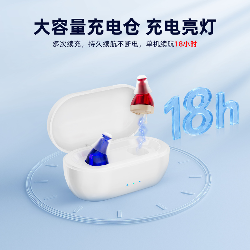 跨境老人专用助听器 小型充电款16通道智能降噪 大功率声音放大器|undefined