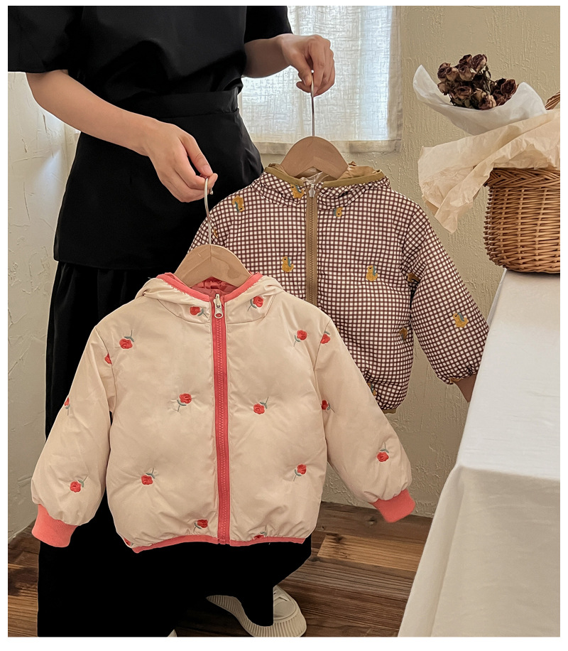 2023 Cappotto caldo per bambini piccoli, medi e piccoli con cappuccio su due lati da ragazza per ragazzi_voghion.com