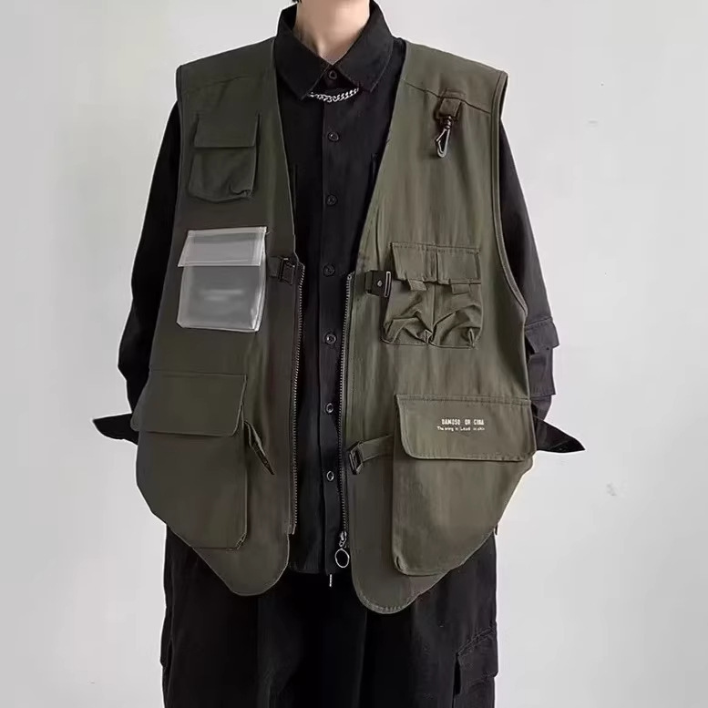 Workwear Vest 2026 Multi-Pocket Photography New Media Club Work Uniform New Style Vest Jacket with Logo Printing Workwear Vest 2026 Multi-Pocket Photography New Media Club Work Uniform New Style Vest Jacket with Logo Printing