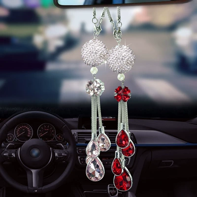 Avtomobil arxa görüntü güzgüsü üçün metal kristal almaz top kulon
