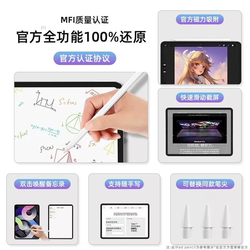 Apple Pencil, перо для handwritten, подходит к iPad, магнитное всасывание, совместимый с сенсорным экраном, настройка