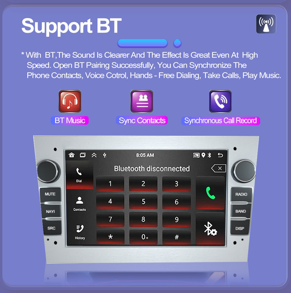 Suitable for 7inch Opel General Machine Gps High-Definition Screen Mp5 Bluetooth Android Car Navigation All-In-One Carplay