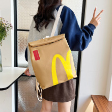 麦当劳M字母单肩包女包大容量学生双肩包搭时尚休闲帆布斜挎包女