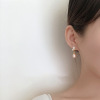 Earrings from pearl, silver needle, light luxury style