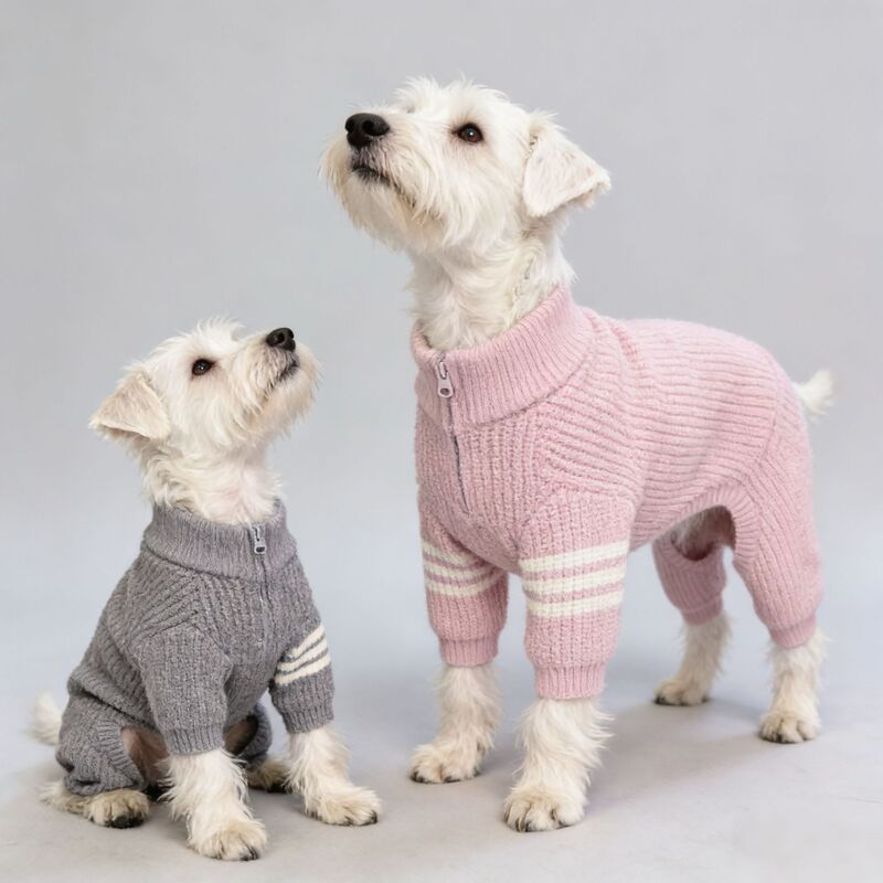 Dog Four-Legged Clothing Autumn and Winter Knitted Sweater Polo Base Shirt Schnauzer Teddy Bichon Clothing Factory Wholesale