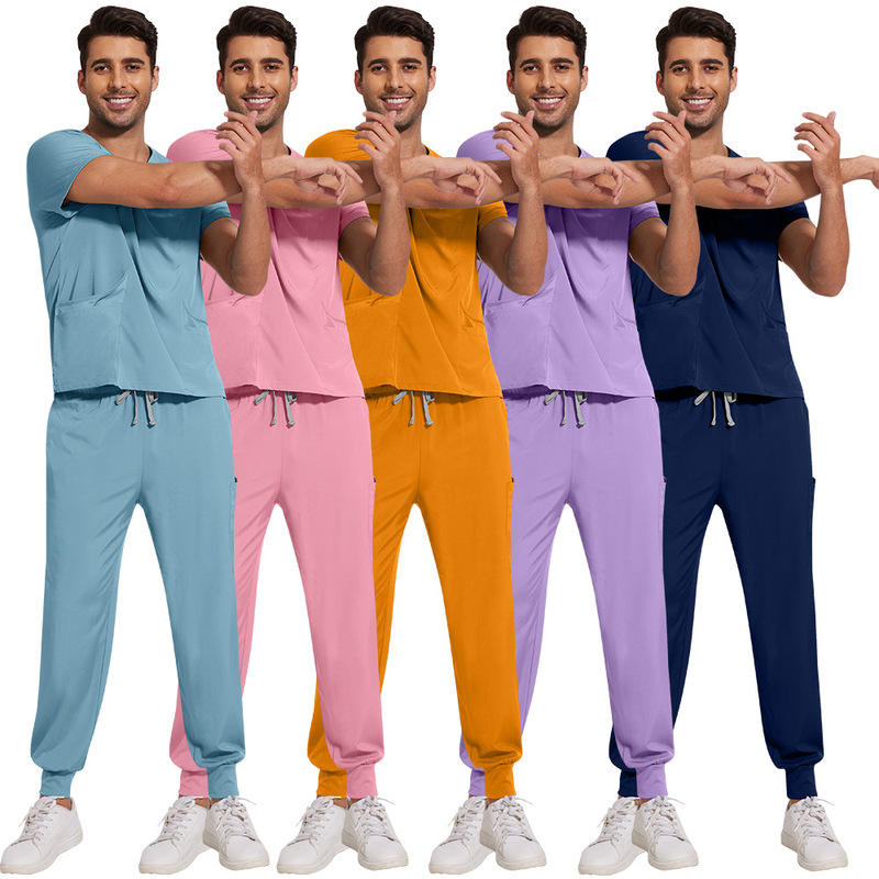 Men and women with matte suit uniform female jogger hospital medical surgical clothes pharmacy beauty work clothes wholesale