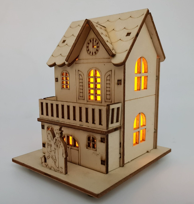 Рождественские украшения светящийся деревянный дом снег дом отель Бар елочные украшения DIY подарочные украшения для окон