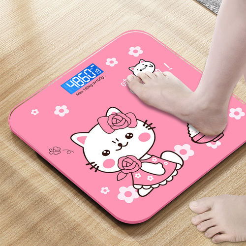 Home Precision Electronic Scale Human Scale Cartoon Female Dormitory Weighing Scale Weight Loss Durable Adult Health Scale