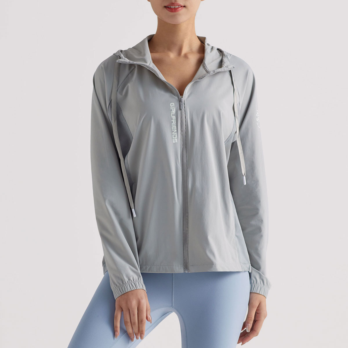 Ropa de protección solar refrescante para mujer UPF50+, chaqueta con capucha anti-UV para exteriores, holgada, de secado rápido, ligera y transpirable.