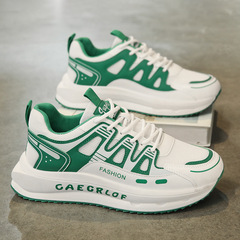 男鞋2024新款夏季網面透氣防滑軟底運動鞋男士百搭休閒增高阿甘鞋