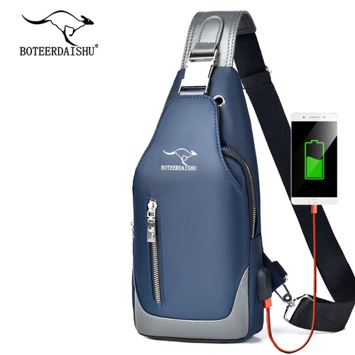 Men's Chest Bag 2024 New Trendy Unisex Bag Korean Style Leisure Oxford Cloth Bag Single Shoulder Crossbody Bag Small Backpack