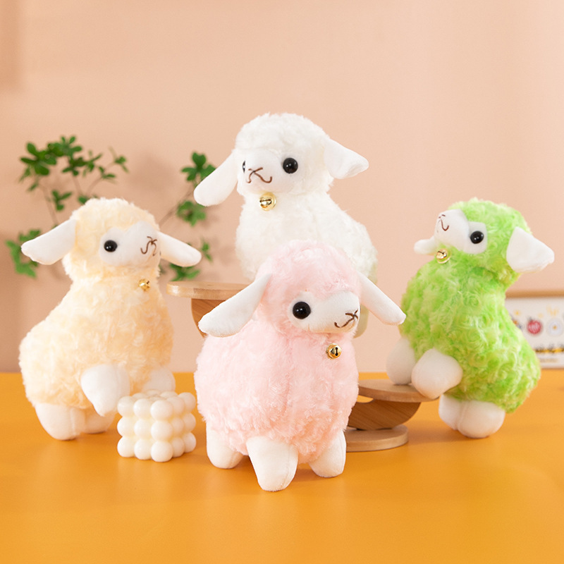 Cute Little Sheep Plush Toy with Bell, Sheep Doll, Claw Machine Doll, Alpaca Plush Toy, Wholesale Activity Gift, White Sheep Cute Little Sheep Plush Toy with Bell, Sheep Doll, Claw Machine Doll, Alpaca Plush Toy, Wholesale Activity Gift, White Sheep