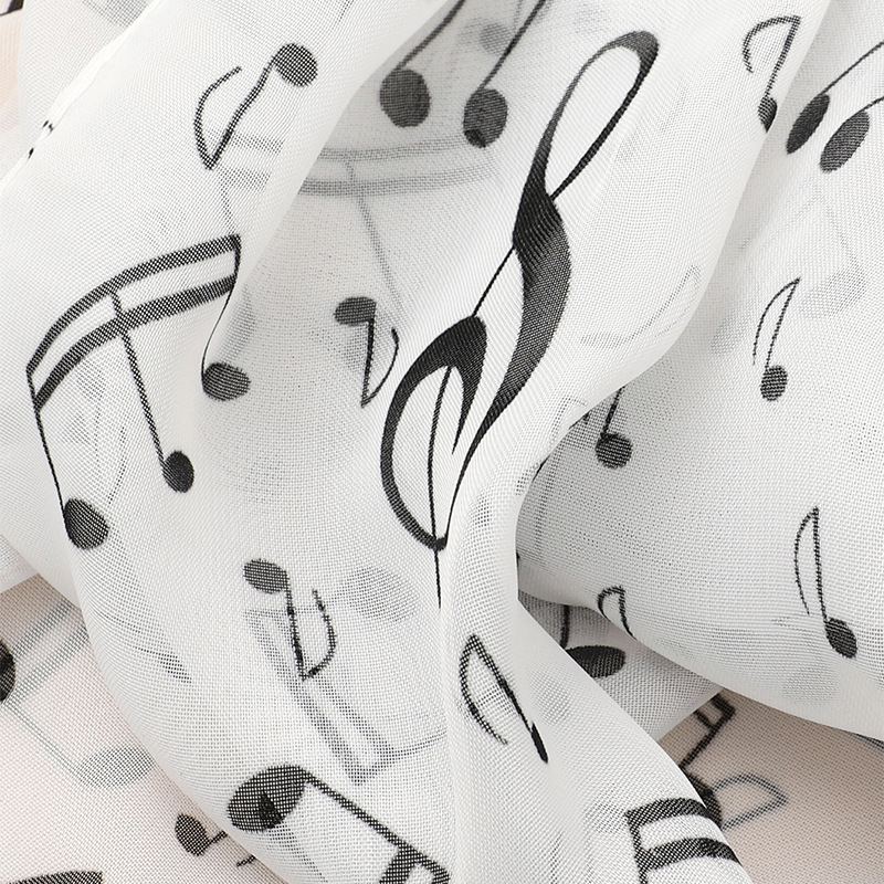 60g Weight Scarf Classification Daily Occasion Chiffon Material Color Block, Leopard, Notes Pattern All Seasons Season Women's Gender Elegant, Simple Style Style Women's Elegant Simple Style Color Block Leopard Notes Chiffon Scarf 19